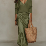 Anaïs – Elegante vestido midi de satén