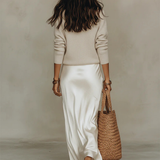 Anaïs – Elegante vestido midi de satén