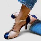 Aléssia - Farbige und bequeme T-Strap-Schuhe mit runder Zehenkappe