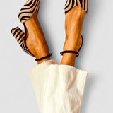 Zebrina - Sandalen mit mittelhohem Absatz und Zebra-Muster