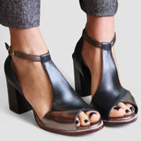 Nadaria - Schwarze Sandalen mit hohen Absätzen und offener Zehenpartie im Patchwork-Stil