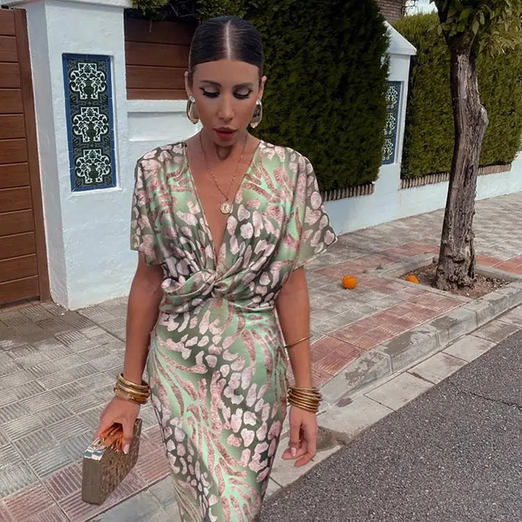 CLARANDRA - Vestido midi color cobre