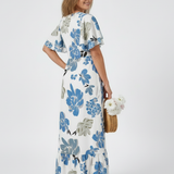 Nathalie | Maxikleid mit kurzen Ärmeln und Rundhalsausschnitt