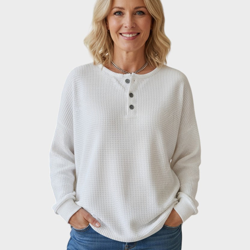 Helle™ | Vaflasta pletena udobna majica