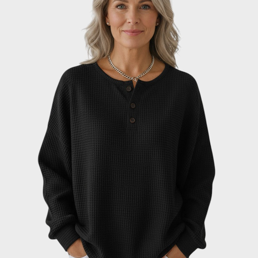 Helle™ | Vaflasta pletena udobna majica