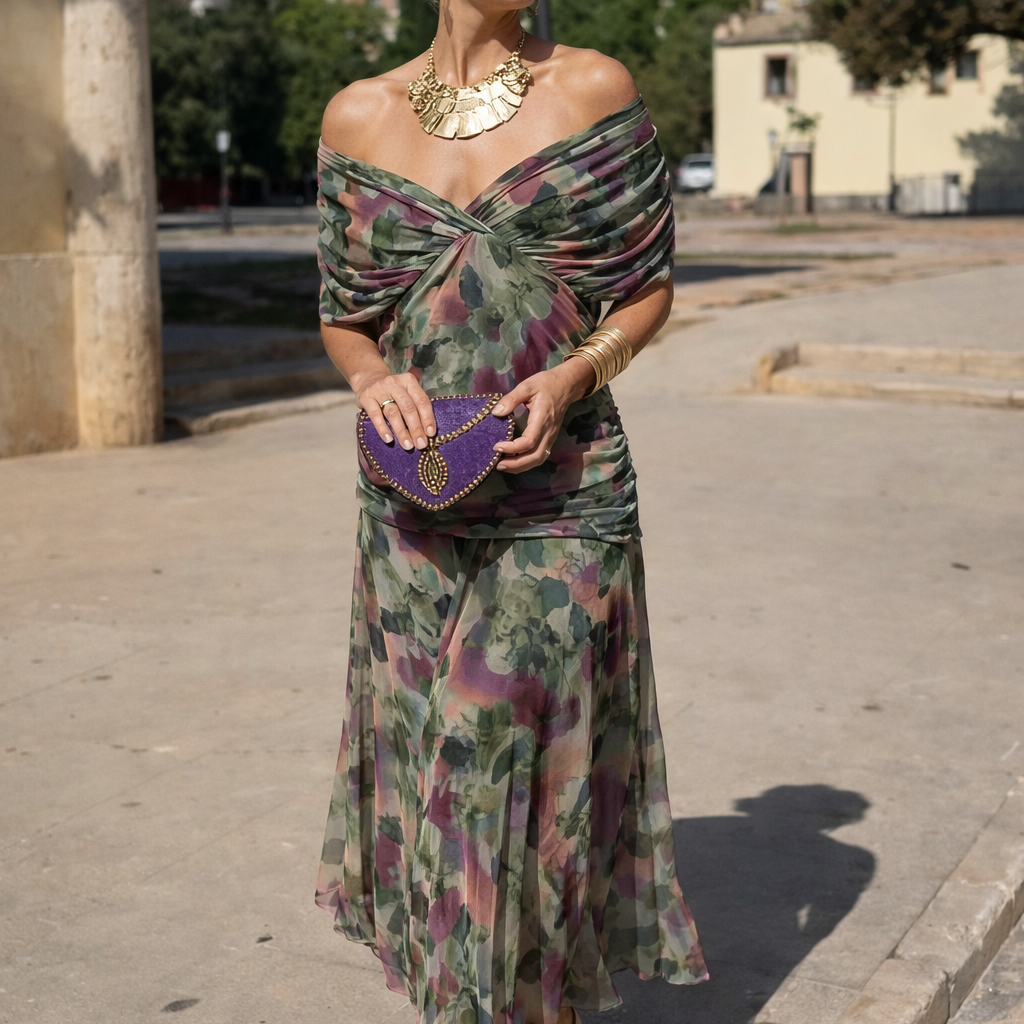 Olivia - Vestido largo elegante de fiesta con escote en V