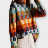 Jana | Suéter de Cuello Alto en Estilo Patchwork