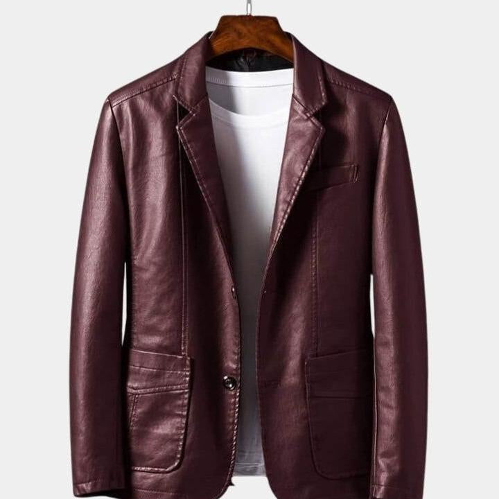 Jonas™ | Abrigo de cuero color caramelo