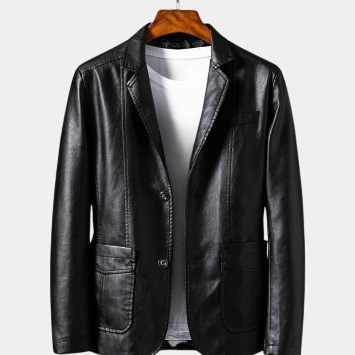 Jonas™ | Abrigo de cuero color caramelo