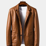 Jonas™ | Abrigo de cuero color caramelo