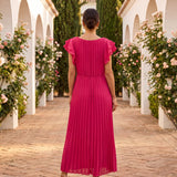 Valentina - Vestido maxi con detalles plisados para ocasiones especiales