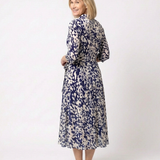 Claire | Midi-Kleid mit langen Ärmeln und Gürtel
