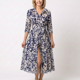 Claire | Midi-Kleid mit langen Ärmeln und Gürtel