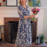 Claire | Midi-Kleid mit langen Ärmeln und Gürtel