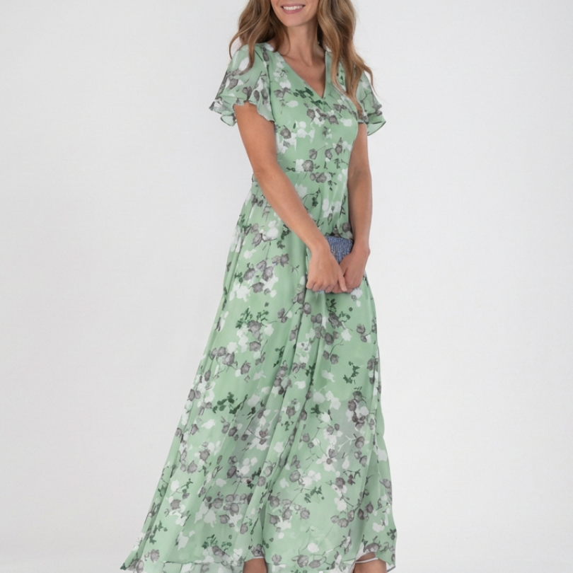 Noémie | Maxikleid aus floralem Chiffon