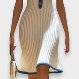 Elena I Midi Vestido Elegante con Cola