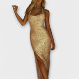 Vestido Elegante con Gran Abertura