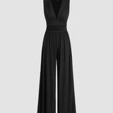 CHARITY | Šik kombinezon bez rukava sa širokim nogavicama