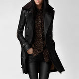 Joana - Eleganter 3/4 Mantel aus Leder