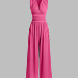 CHARITY | Šik kombinezon bez rukava sa širokim nogavicama