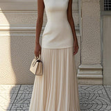 Celeste - Vestido maxi plisado