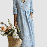 LENA | MIDI-KLEID MIT BLUMENMUSTER