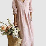 LENA | MIDI-KLEID MIT BLUMENMUSTER