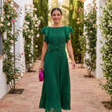 Valentina - Vestido maxi con detalles plisados para ocasiones especiales