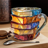 Taza 3D hecha a mano para amantes de los libros