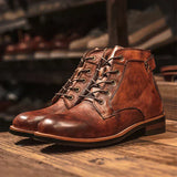 Caio - Retro-Stiefel mit runder Spitze