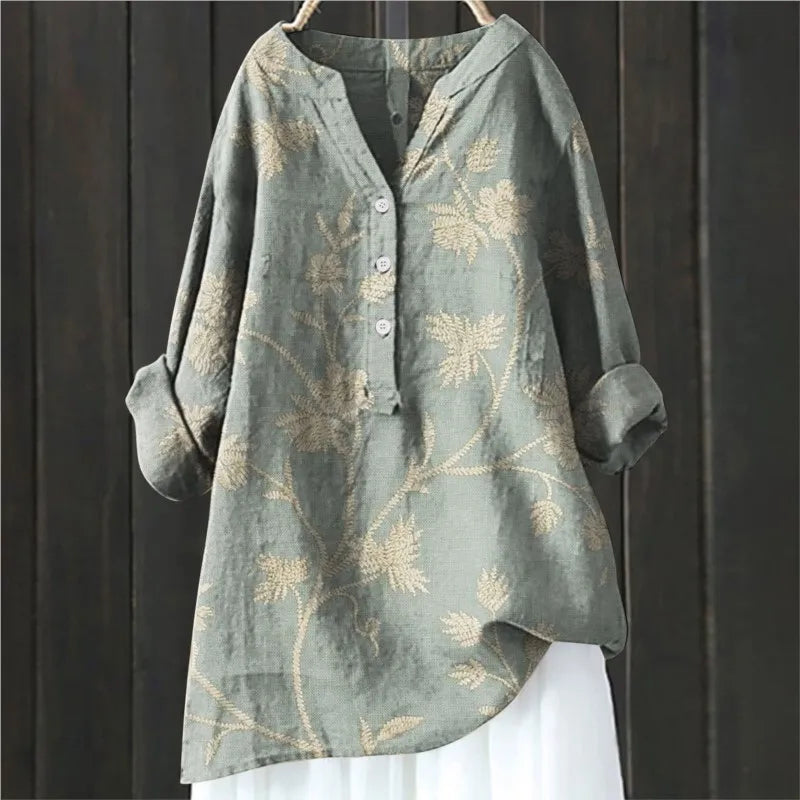 NATALIE - Blusa con estampado floral y un delicado encanto femenino