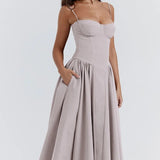 Sigrid | Trägerloses Midi-Kleid