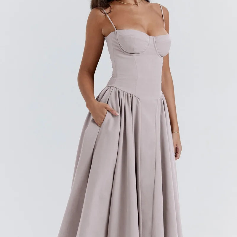Sigrid | Trägerloses Midi-Kleid