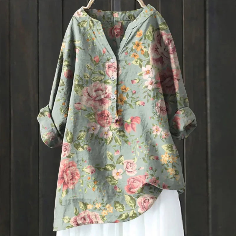NATALIE - Blusa con estampado floral y un delicado encanto femenino