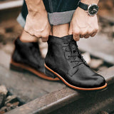 Caio - Retro-Stiefel mit runder Spitze