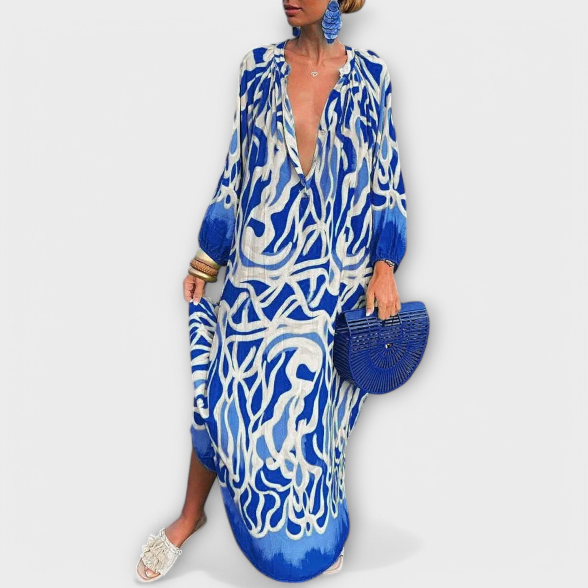 Alice - Vestido Maxi Bohemio de Manga Larga