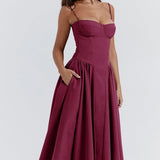 Sigrid | Trägerloses Midi-Kleid