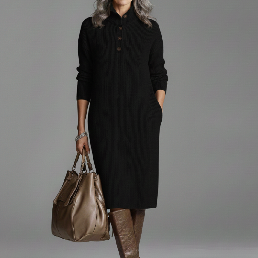 Britt | Šik rebrasta midi haljina