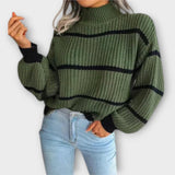 Chavala - Suéter con Cuello Alto y Rayas