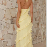 Ruthe - Vestido largo de mujer con volantes