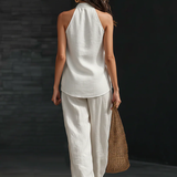 Zoë™ – Top sin mangas y pantalones anchos