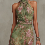 Aria - Elegante vestido floral verde
