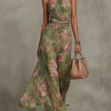Aria - Elegante vestido floral verde