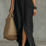 Céline™ | Maxi Vestido Negro con Botones