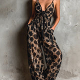 Lirio - Mono Largo de Chiffon con Escote Halter para Mujeres