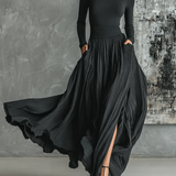 Soraja - Set plisirane suknje i crne uske majice sa dugim rukavima