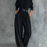 Victoire | Schwarzes Set mit hohem Kragen & Hose