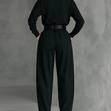 Victoire | Schwarzes Set mit hohem Kragen & Hose