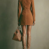 Marion™ | Haljina od imitacije brušene kože sa rajsferšlusom