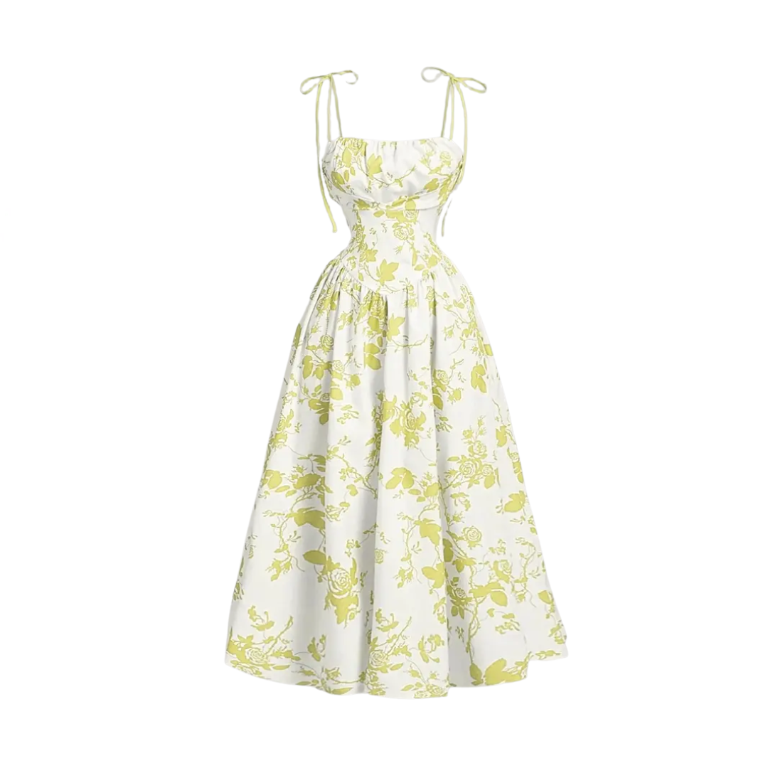 ROSALIE – Vestido cami floral francés con lazo en los hombros